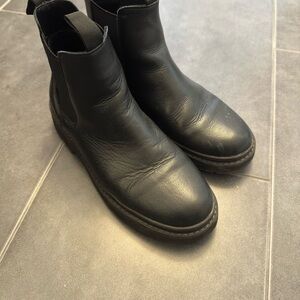 Black Leather Ankle Boots